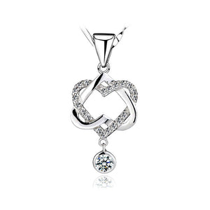 925 Sterling Silver Heart Shaped Pendant with Necklace