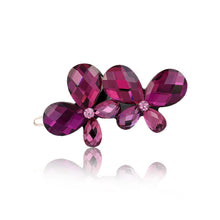 Load image into Gallery viewer, Elegant Purple Crystal Butterfly Hair Clips