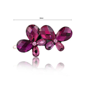 Elegant Purple Crystal Butterfly Hair Clips