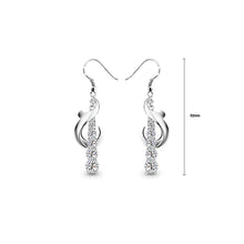 Load image into Gallery viewer, White Gold Plated 925 Sterling Silver with White Cubic Zirconia Earrings