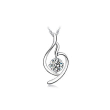 Load image into Gallery viewer, White Gold Plated 925 Sterling Silver Pendant with Cubic Zirconia and 45cm Necklace