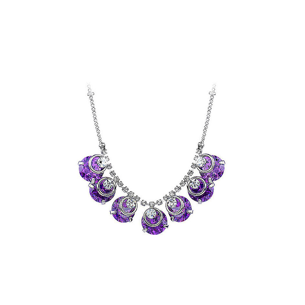 Elegant Purple Cubic Zircon Necklace