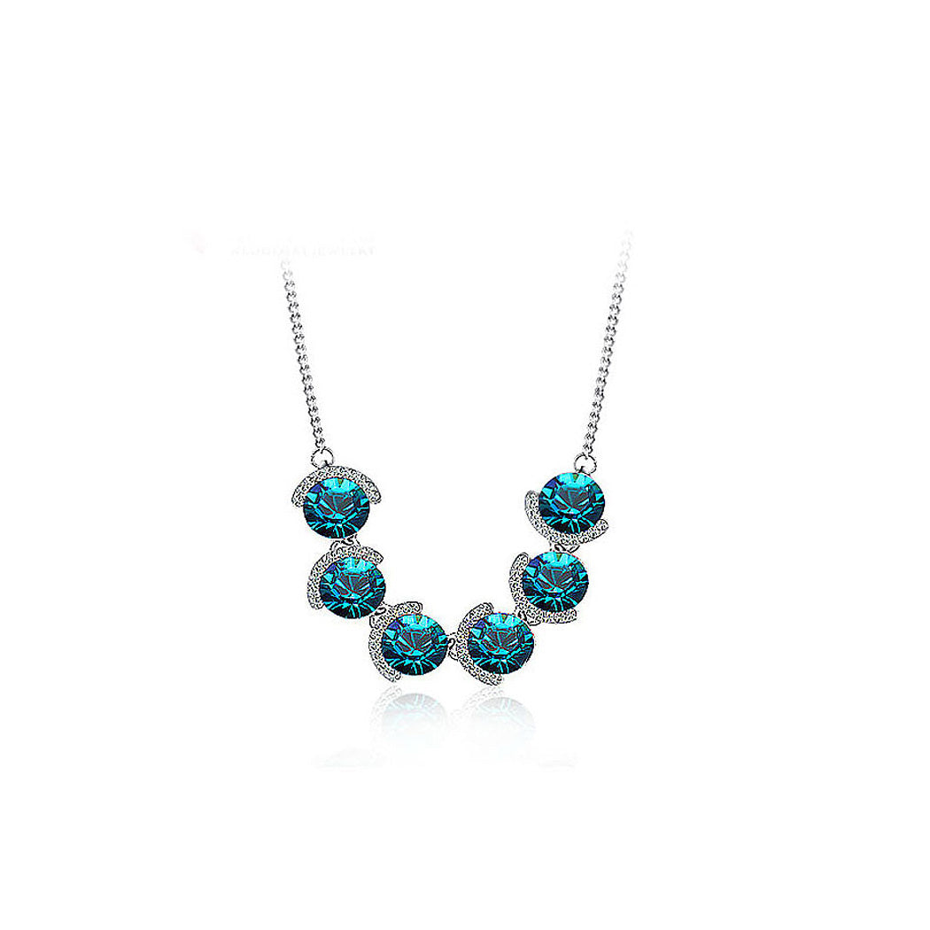 Elegant Blue Crystal Necklace (40cm)