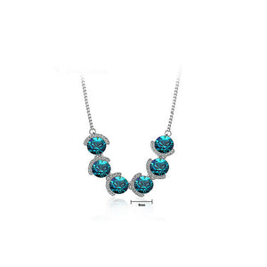 Elegant Blue Crystal Necklace (40cm)