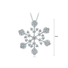 Load image into Gallery viewer, Snowflake Pendant with Silver Austrian Element Crystals and 85cm Necklace