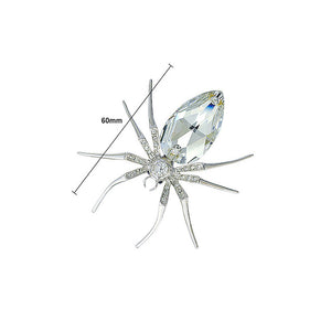 Retro Spiders Brooch with Crystals 