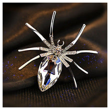 Load image into Gallery viewer, Retro Spiders Brooch with Crystals 
