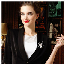Load image into Gallery viewer, Retro Spiders Brooch with Crystals 