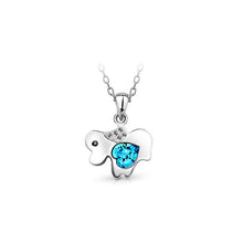 Load image into Gallery viewer, Chinese Zodiac Dog Pendant with Blue Austrian Element Crystal and Necklace