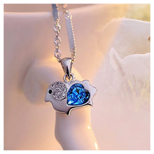 Load image into Gallery viewer, Chinese Zodiac Ram Pendant with Blue Austrian Element Crystal and Necklace
