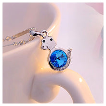 Load image into Gallery viewer, Chinese Zodiac Zodiac Pendant with Blue Austrian Element Crystal and Necklace