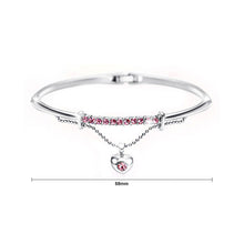 Load image into Gallery viewer, Pink Austrian Element Crystals Heart-shaped Bangle
