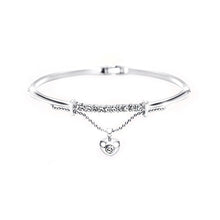 Load image into Gallery viewer, White Austrian Element Crystals Heart-shaped Bangle