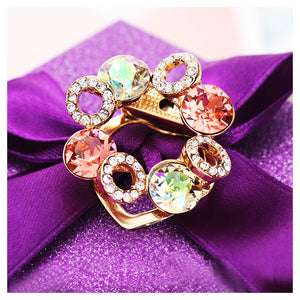 Colorful Austrian Element Crystals Brooch
