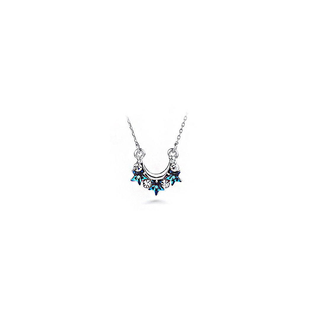 Star Pendant with Blue Crystals Necklace  