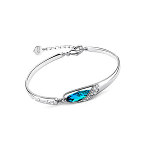 Elegant Bangle with Blue Austrian Element Crystals 