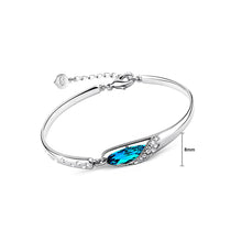 Load image into Gallery viewer, Elegant Bangle with Blue Austrian Element Crystals 