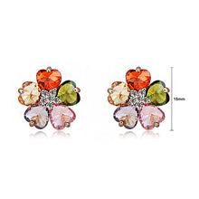 Load image into Gallery viewer, Colorful Flower Cubic Zircon Stud Earrings