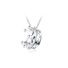 Load image into Gallery viewer, 925 Sterling Silver Imperial Crown Pendant with Silver Cubic Zircon and 40cm Necklace