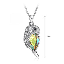 Load image into Gallery viewer, Lovely Parrot Pendant with Fluorescence Green Austrian Element Crystal and Necklace