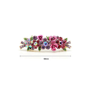 Sweet Red Crystal Flower Hair Clips