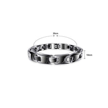 Load image into Gallery viewer, Fashion Black Stainless Steel Bracelet with Magnet and Germanium For Men