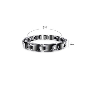Fashion Black Stainless Steel Bracelet with Magnet and Germanium For Men