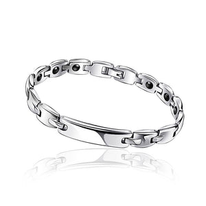 Fashion Stainless Steel Bracelet with Germanium and Magnet For Women - 17cm