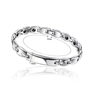 Fashion Stainless Steel Bracelet with Germanium and Magnet For Women - 17cm