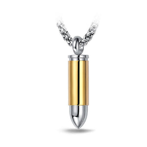 Fashion Golden Stainless Steel Bullet Pendant with Necklace For Men