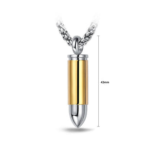 Fashion Golden Stainless Steel Bullet Pendant with Necklace For Men