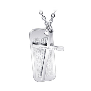 Fashion Stainless Steel Cross Pendant with Necklace For Men