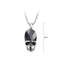 Load image into Gallery viewer, Halloween Black Austrian Element Crystal Skull and Crossbones Pendant with Necklace