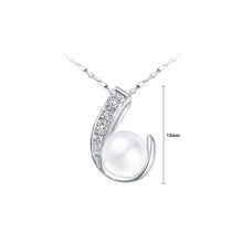 Load image into Gallery viewer, 925 Sterling Silver Fashion Pearl Pendant with White Cubic Zircon and Necklace
