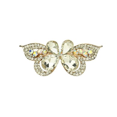 Sweet White Crystal Butterfly Hair Clips