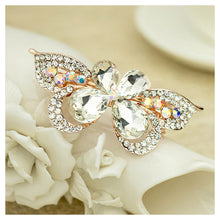 Load image into Gallery viewer, Sweet White Crystal Butterfly Hair Clips