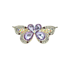 Load image into Gallery viewer, Sweet Purple Crystal Butterfly Hair Clips