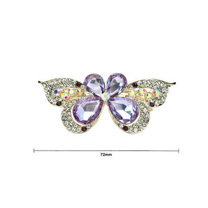 Sweet Purple Crystal Butterfly Hair Clips