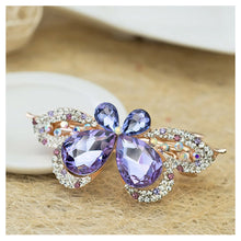 Load image into Gallery viewer, Sweet Purple Crystal Butterfly Hair Clips