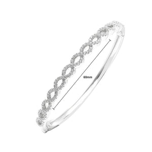925 Sterling Silver with White Cubic Zircon Bangle 