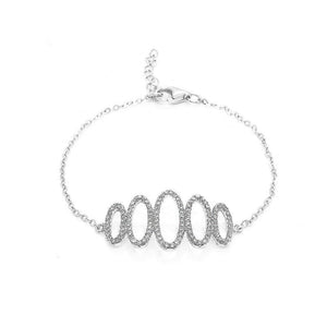 925 Sterling Silver Bracelet with White Cubic Zircon - Glamorousky