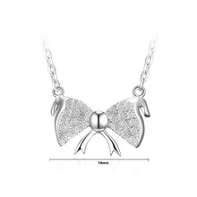 Load image into Gallery viewer, 925 Sterling Silver Bow with White Cubic Zircon Necklace - Glamorousky