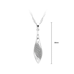 925 Sterling Silver Pendant with White Cubic Zircon and Necklace