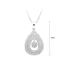 Load image into Gallery viewer, 925 Sterling Silver Water-drop-shape Pendant with White Cubic Zircon and Necklace