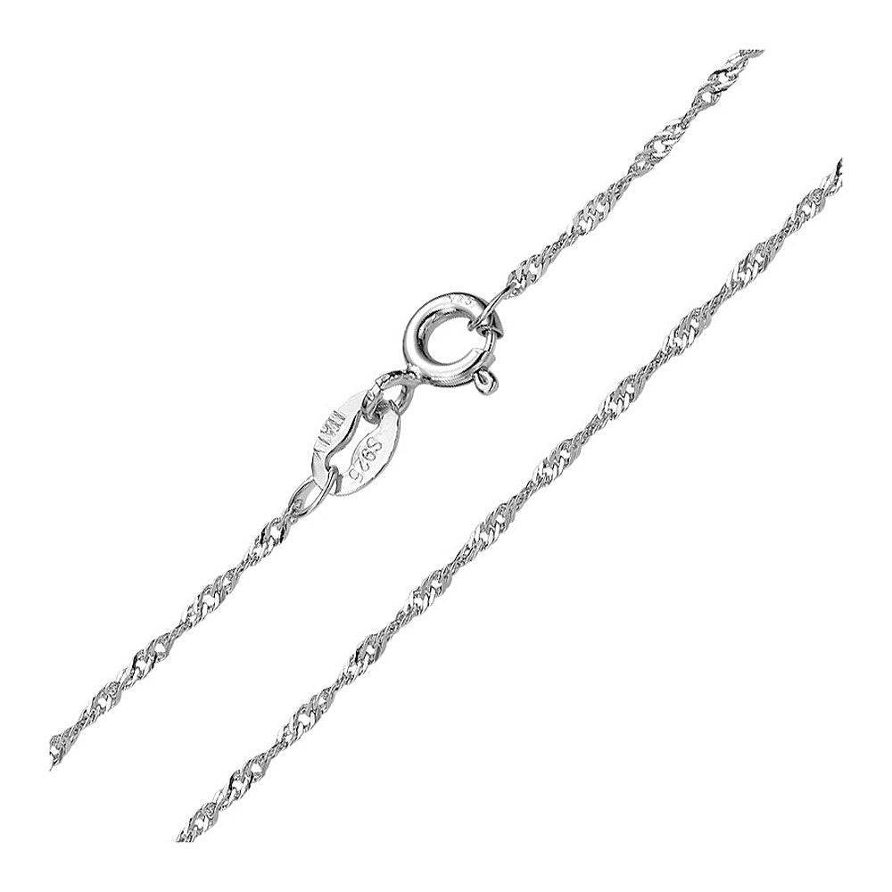 925 Sterling Silver Water Wave Chain
