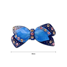 Load image into Gallery viewer, Elegant Blue Crystal Ribbon Hair Clip