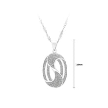 Load image into Gallery viewer, 925 Sterling Silver Oval Pendant with White Cubic Zircon and Necklace