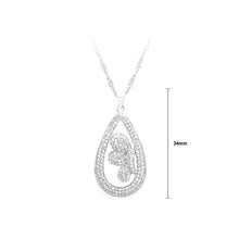 Load image into Gallery viewer, 925 Sterling Silver Water Drops Pendant with White Cubic Zircon and Necklace