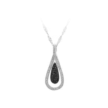 Load image into Gallery viewer, 925 Sterling Silver Pendant with White and Black Cubic Zircon and Necklace