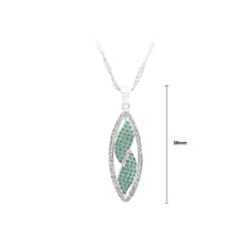 Load image into Gallery viewer, 925 Sterling Silver Leaf Pendant with White and Green Cubic Zircon and Necklace